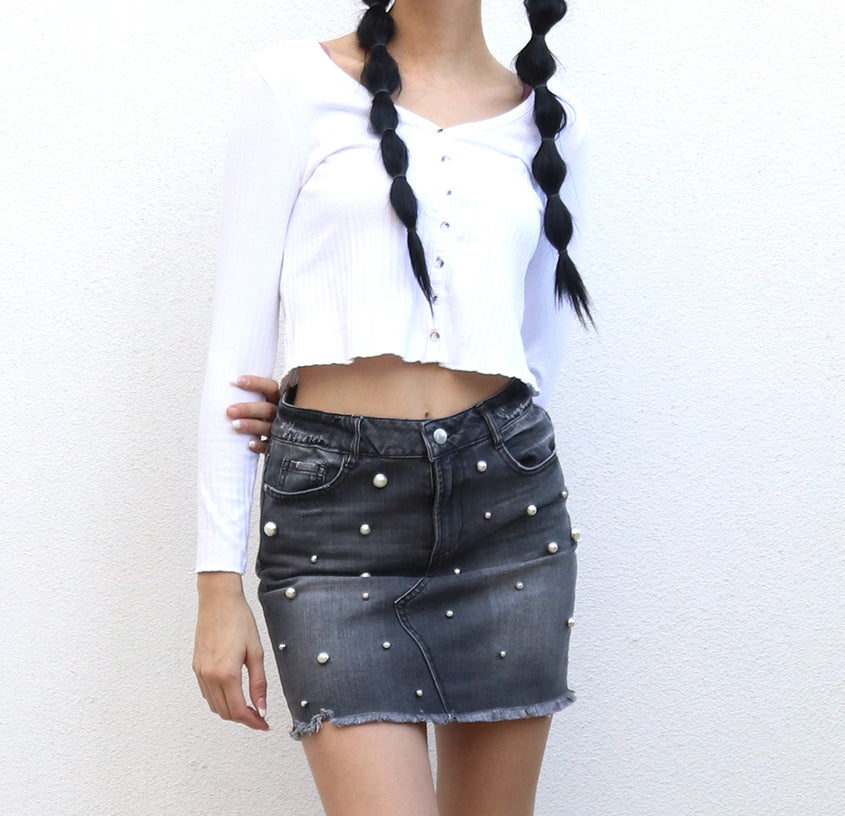 Mini Skirt with pearls
