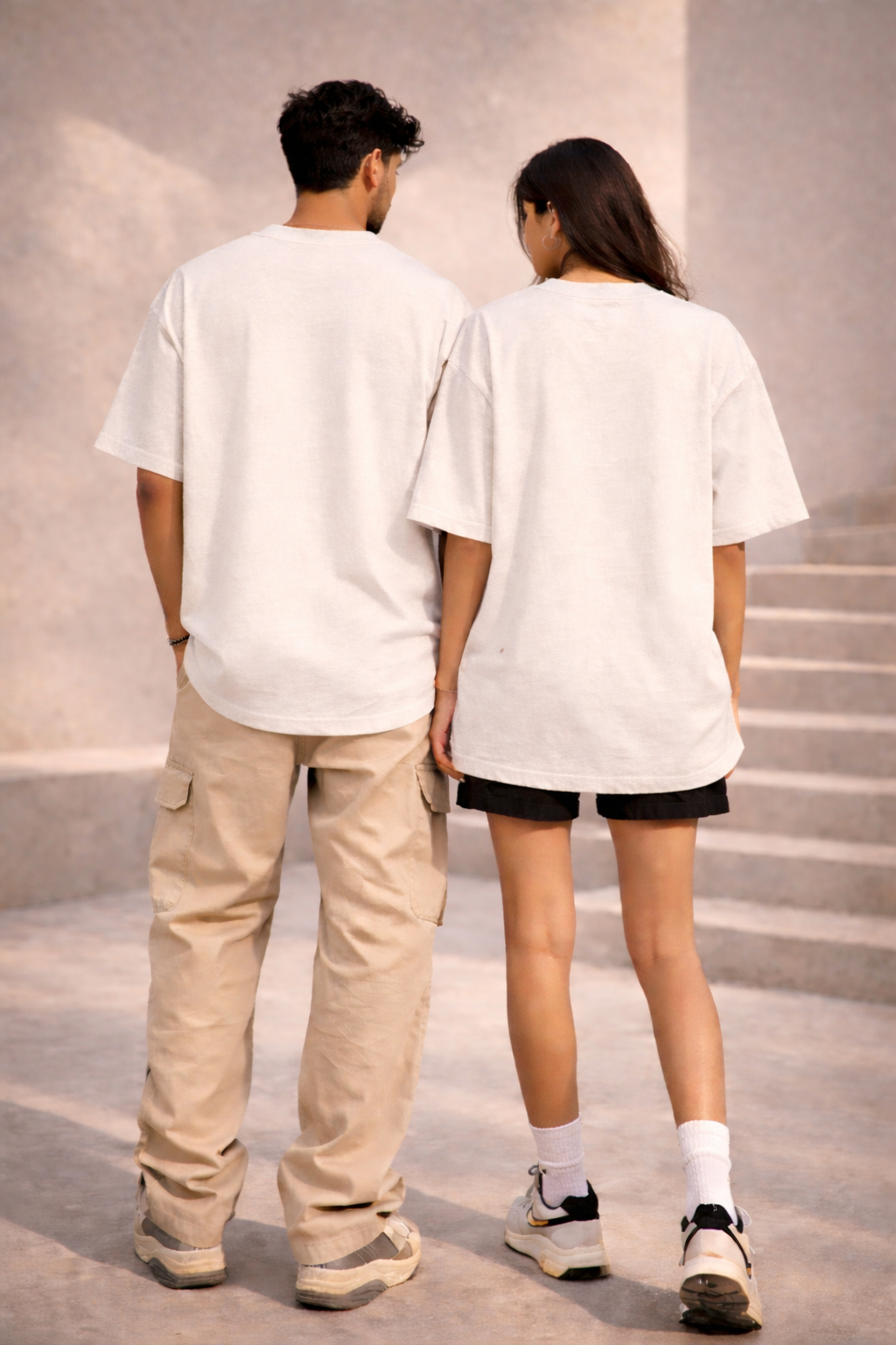 ELEVATE OFF WHITE OVERSIZED UNISEX TEE - PREMIUM HEAVYWEIGHT STREET FIT