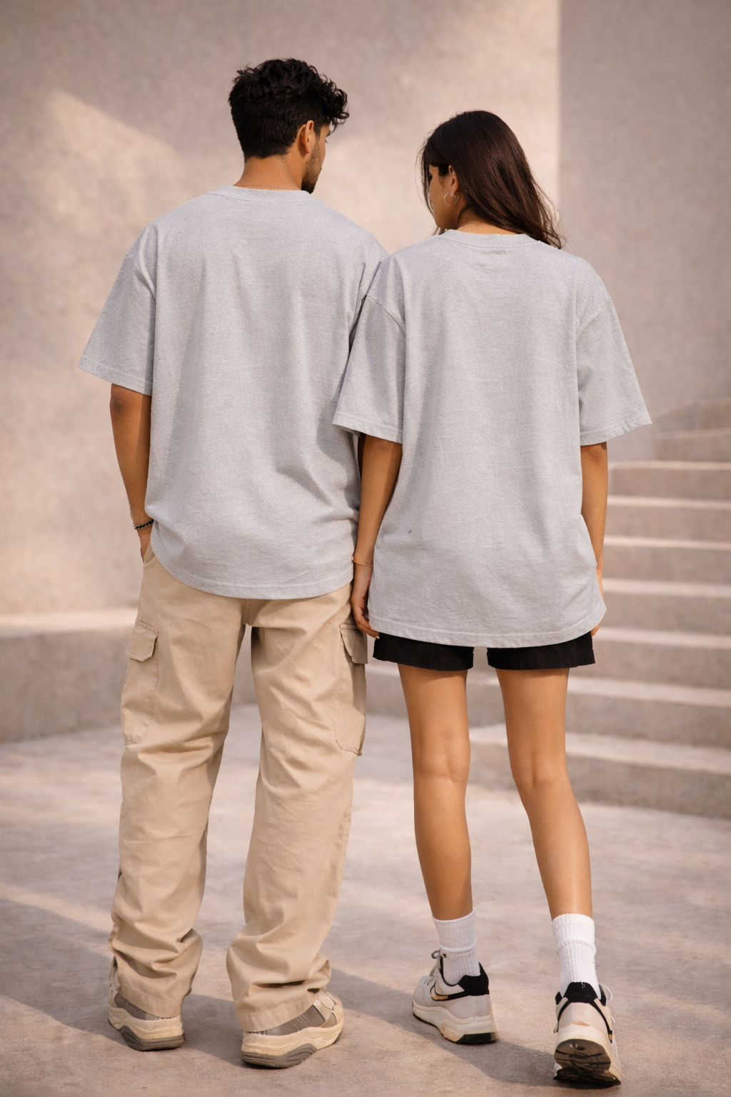 "The EXCLUSIVE EDITION - GREY MELANGE UNISEX OVERSIZED TEE"