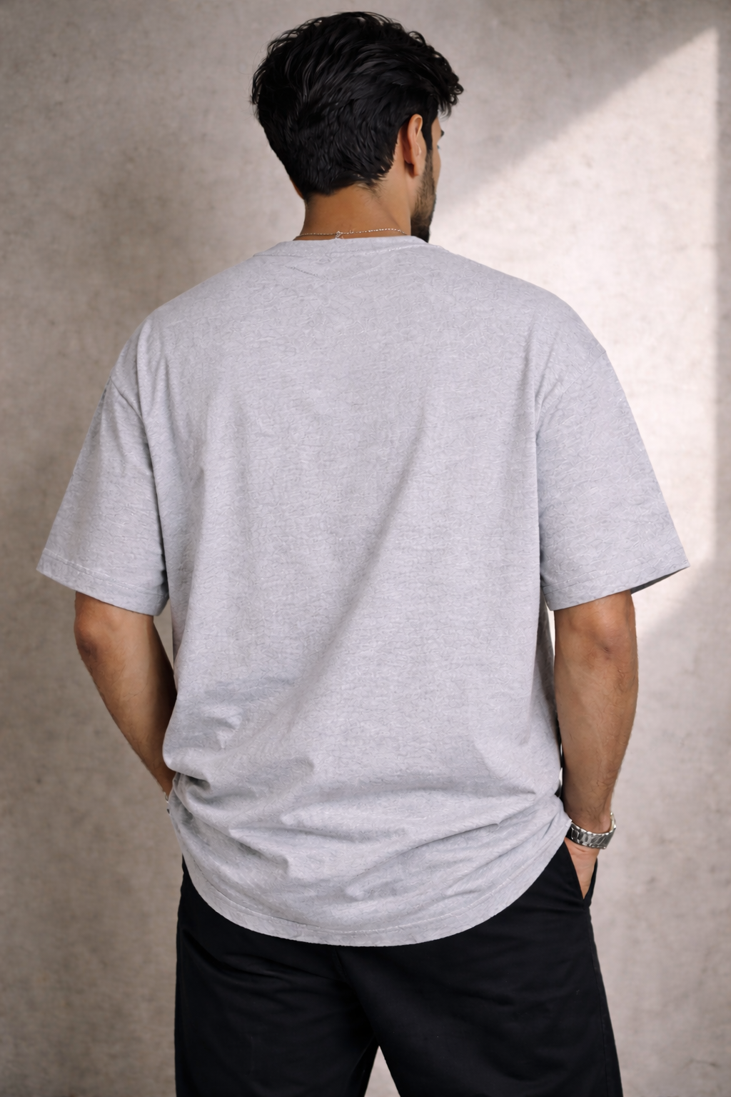 Grey Melange Signature Oversized T-Shirt